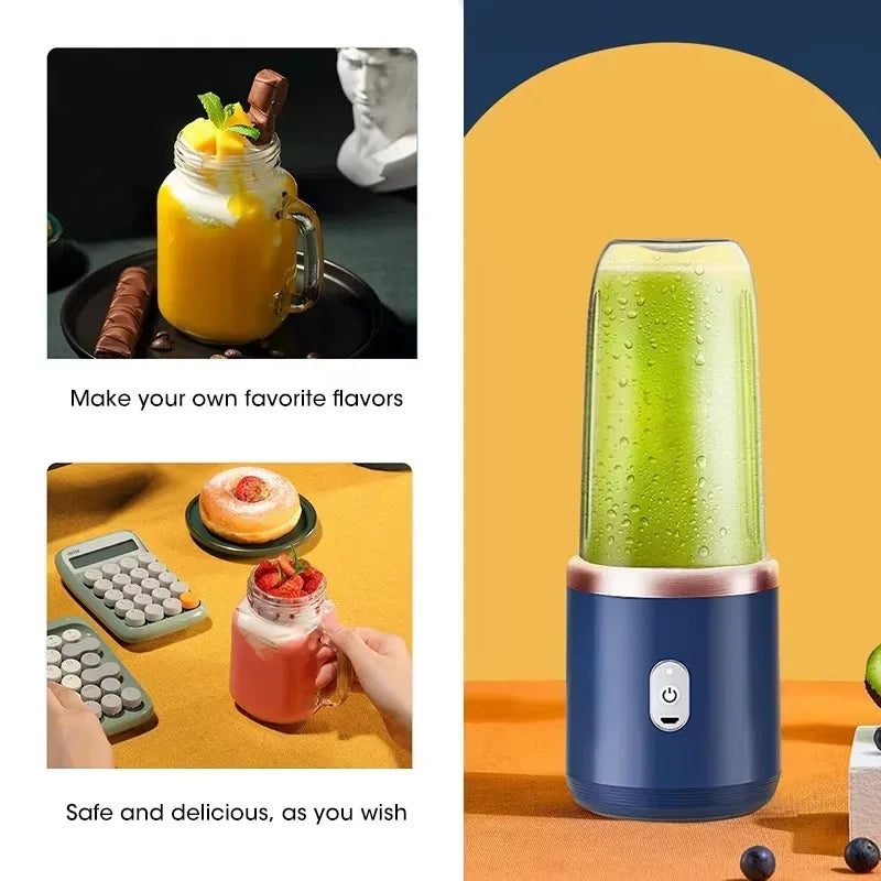 Portable USB Mini Blender 6 Blades Personal Fruit Juice Smoothie Maker Bottle