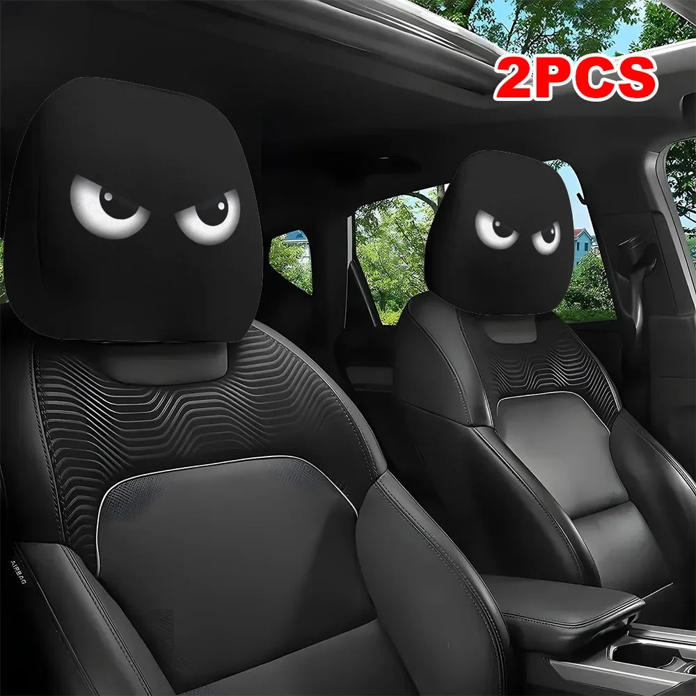Funny Car Headrest Cover Cartoon Eyes Seat