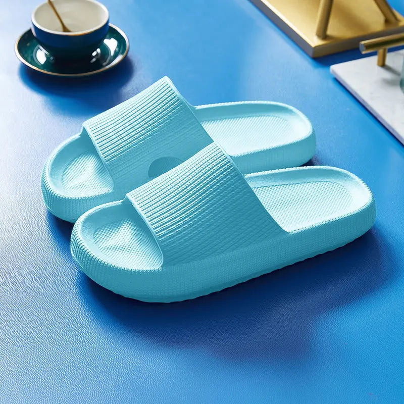 Cloud Cushion EVA Slippers Thick Sole 4cm Soft Anti Slip Bathroom Slides Comfortable Home Sandals for Men Women