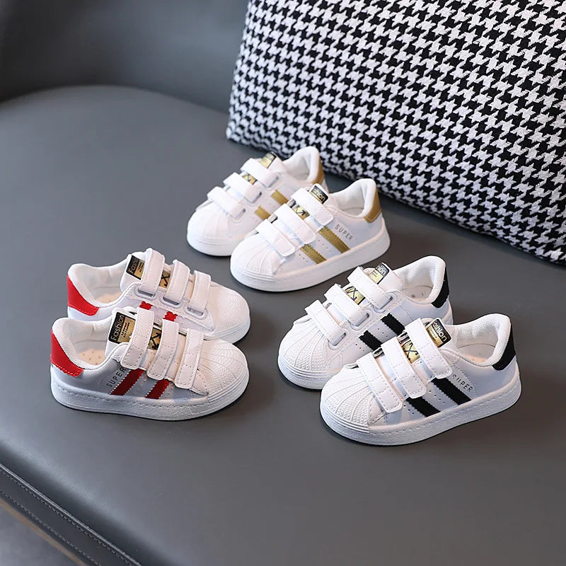 Kids White Sneakers Non Slip Breathable Casual Shoes for Boys Girls