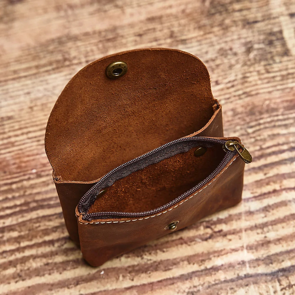 Genuine Leather Coin Purse Wallet Small Card and Key Holder
