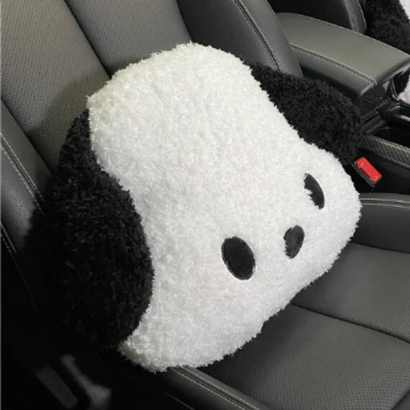 Cute Plush Dog Car Neck Pillow Lumbar Back Support Cushion