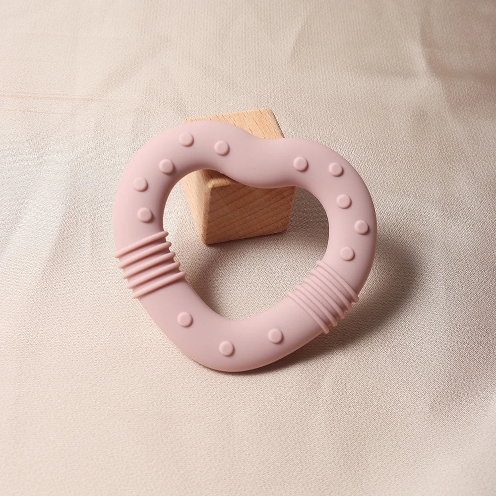 Food Grade Silicone Baby Teether Star Heart Teething Toy