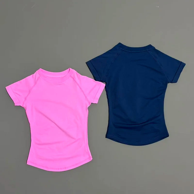 Women Seamless Sports Top Short Sleeve Yoga Gym Running Slim Fit Active Tee