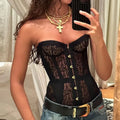 Women Lace Corset Strapless Top Sleeveless Slim Fit Summer Fashion Streetwear Vest