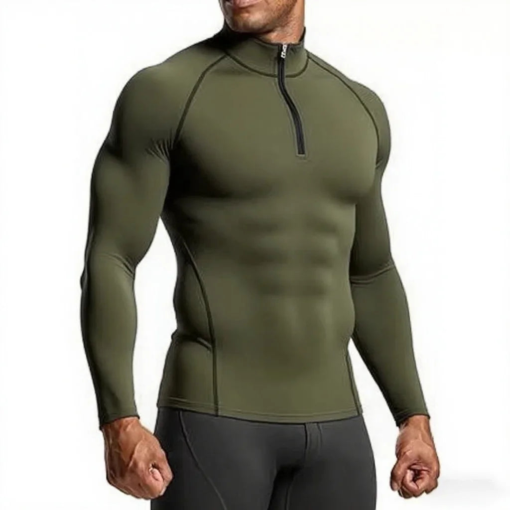 Men Compression Long Sleeve Gym T Shirt Slim Fit Running Fitness Sports Top