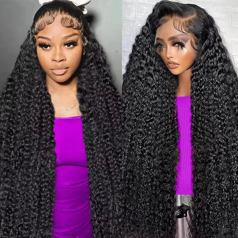 Water Deep Wave Human Hair Wig – HD Lace Front Glueless Wig Natural Hairline