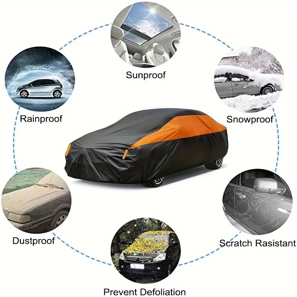 Car Cover Waterproof Outdoor – Full Protection UV Rain Snow Dust Cover for Sedan SUV