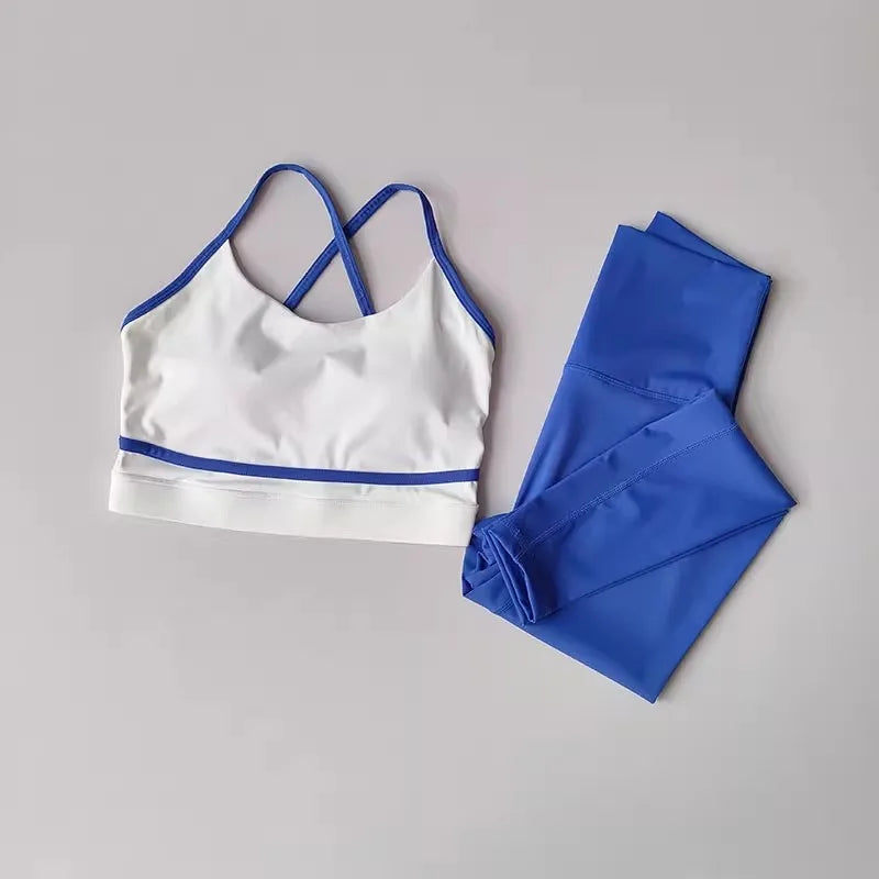 Women Seamless Yoga Set High Waist Leggings & Sports Bra Fitness Workout Outfit