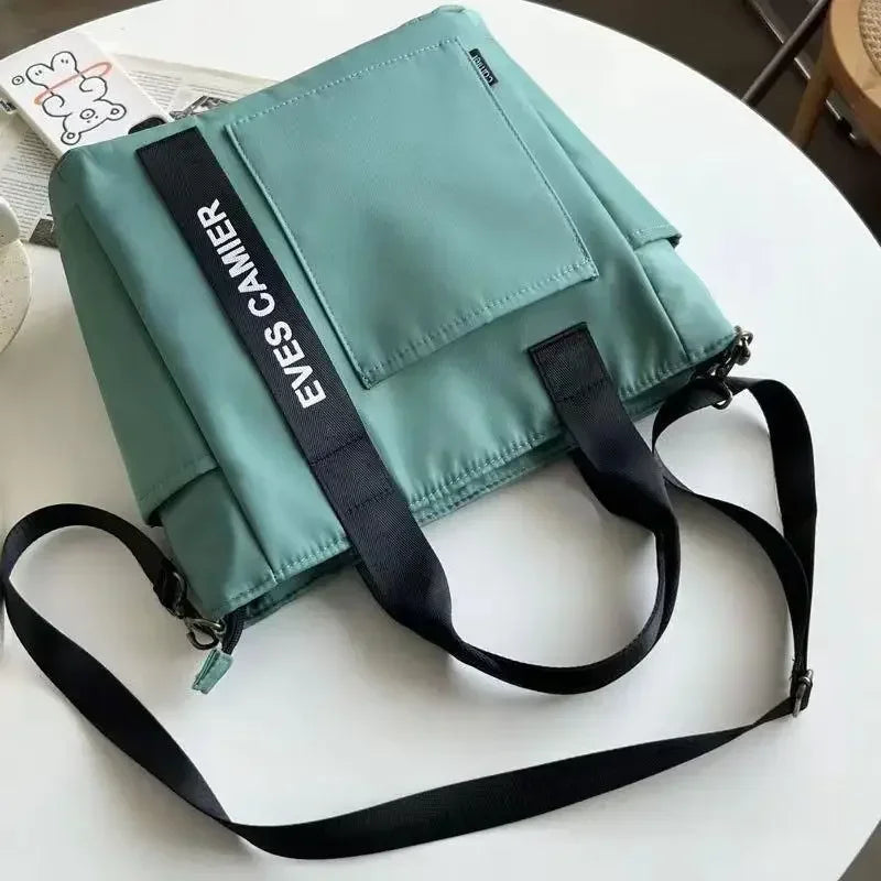 Large Capacity Nylon Canvas Tote Shoulder Bag Waterproof Casual Messenger Bag
