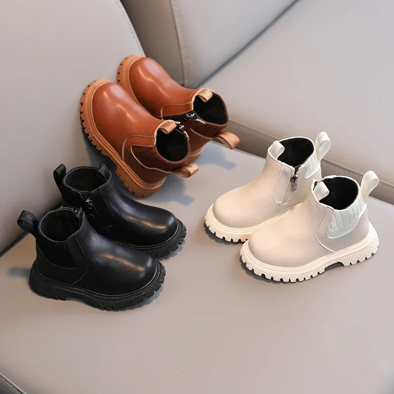 Kids Autumn Winter Short Boots for Boys and Girls