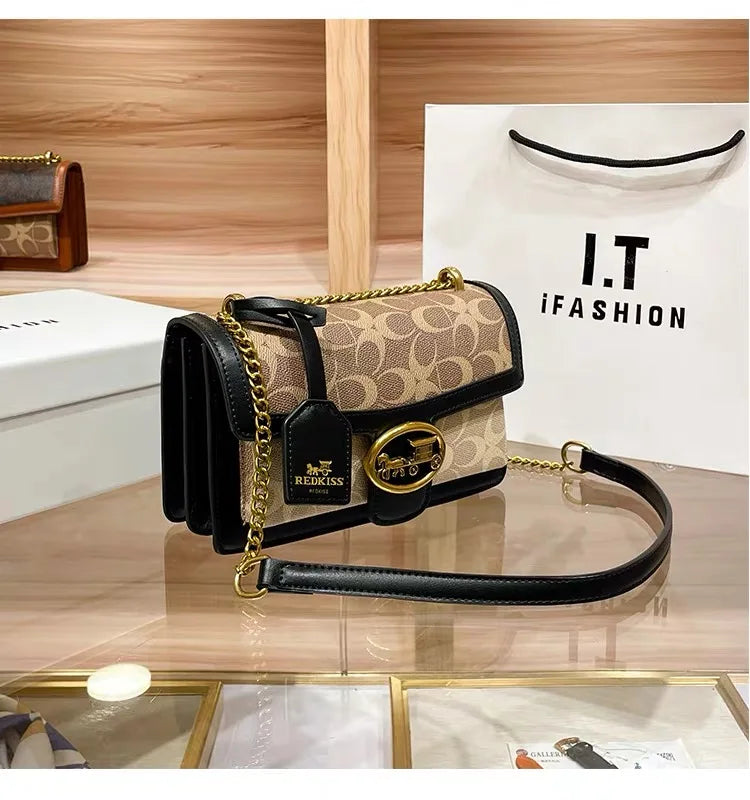 Women Minimalist Contrast Crossbody Box Bag