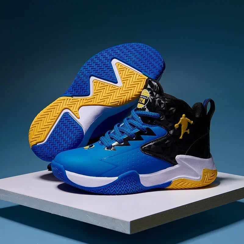 Kids Basketball Shoes Breathable Non Slip Lace Up Training Sneakers