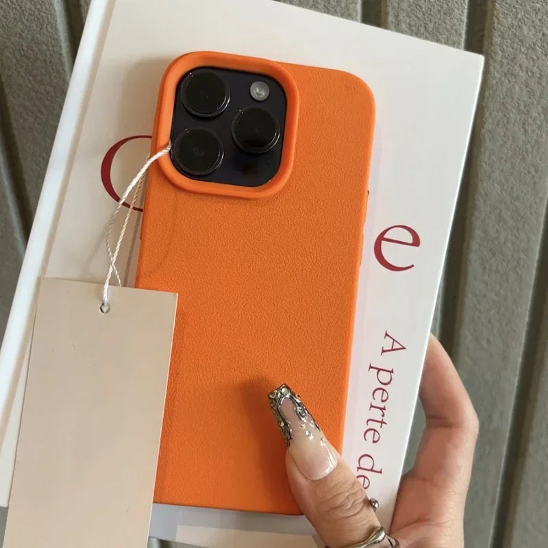 Matte Soft Leather Candy Shockproof Silicone iPhone Case
