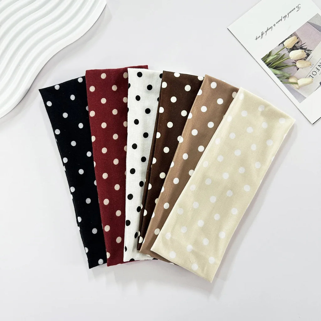Polka Dot Yoga Headband Sweat Absorbent Sports Hairband