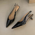 Women Pointed Toe Slingback Sandals Low Heel Elegant Summer Dress Shoes