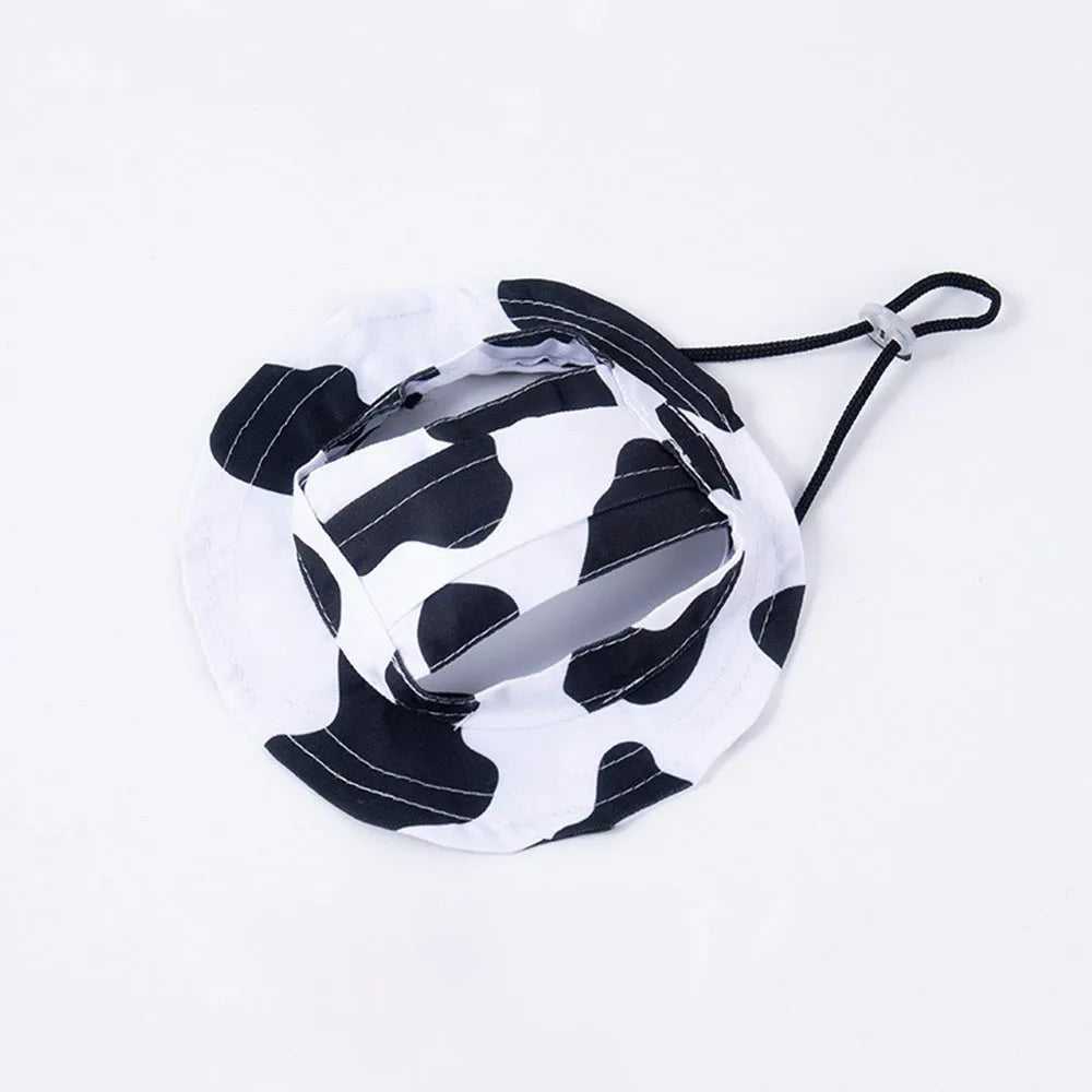 Cute Cat Sun Hat with Ear Holes Breathable UV Protection Fisherman Cap for Cats