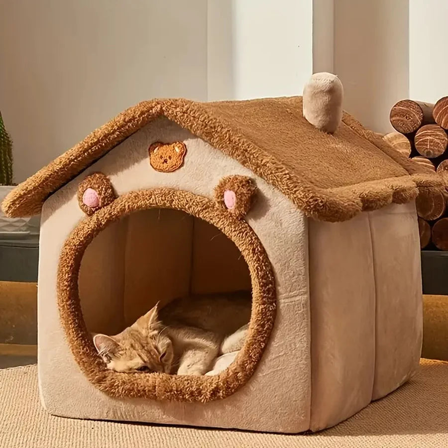Washable Folding Pet House for Cats and Small Dogs