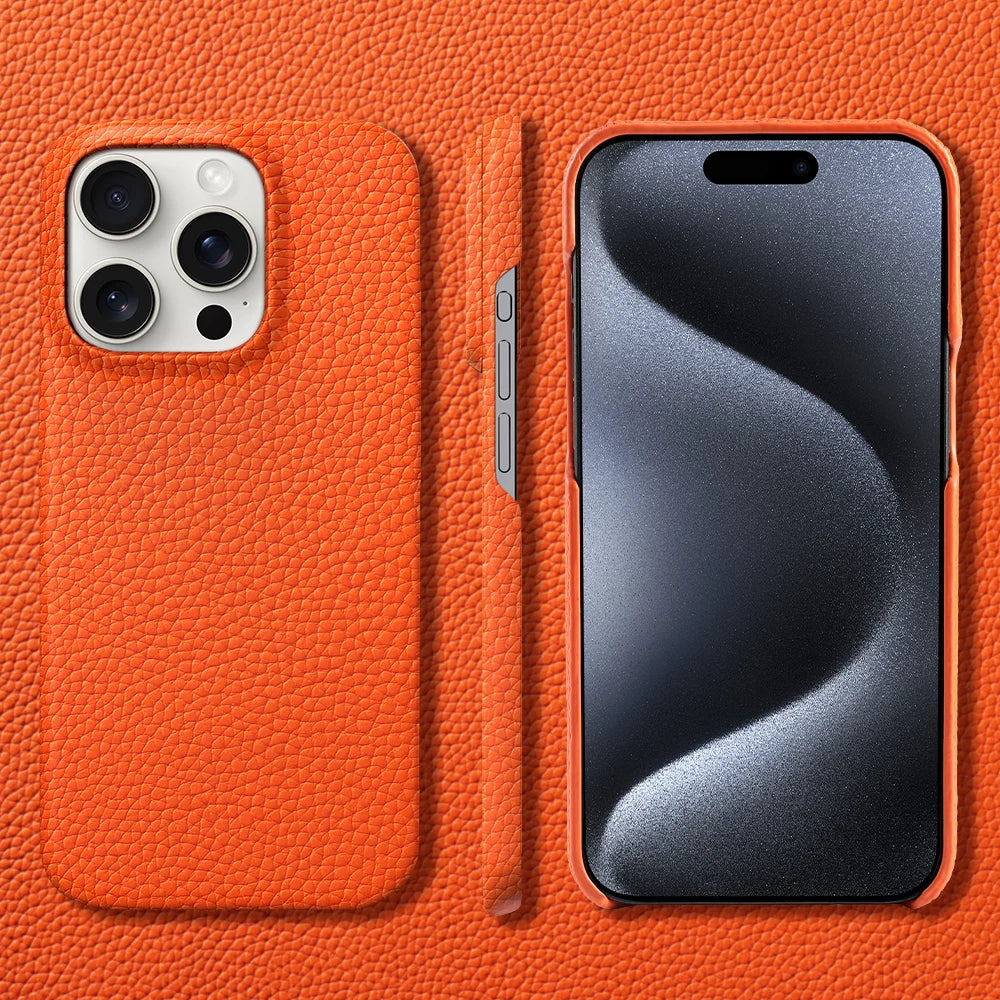 Natural Cowhide Leather MagSafe Magnetic iPhone Case