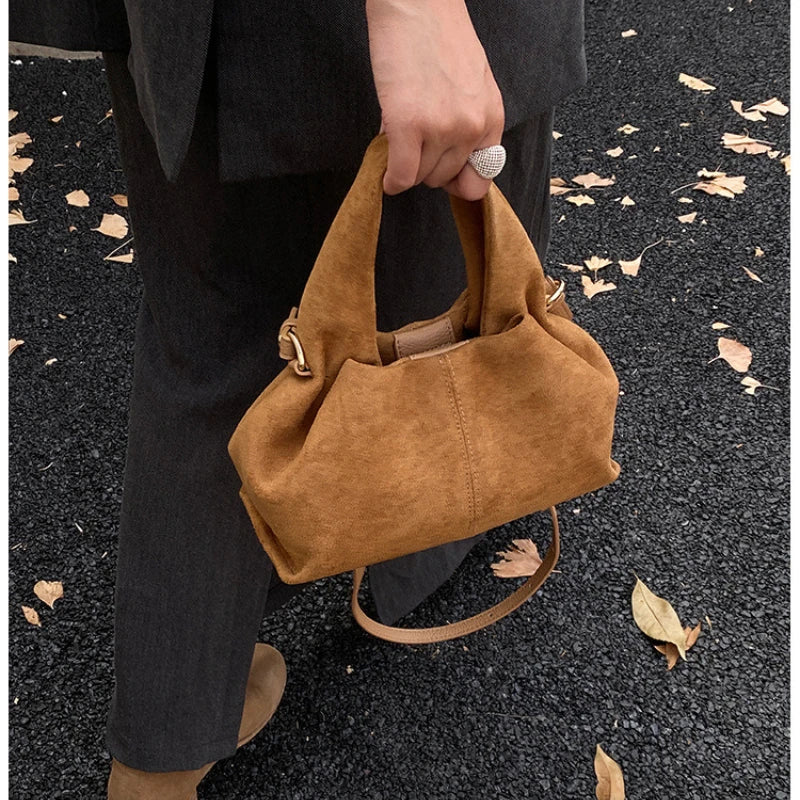Women Cloud Dumpling Shoulder Bag French Style Retro Crossbody Handbag