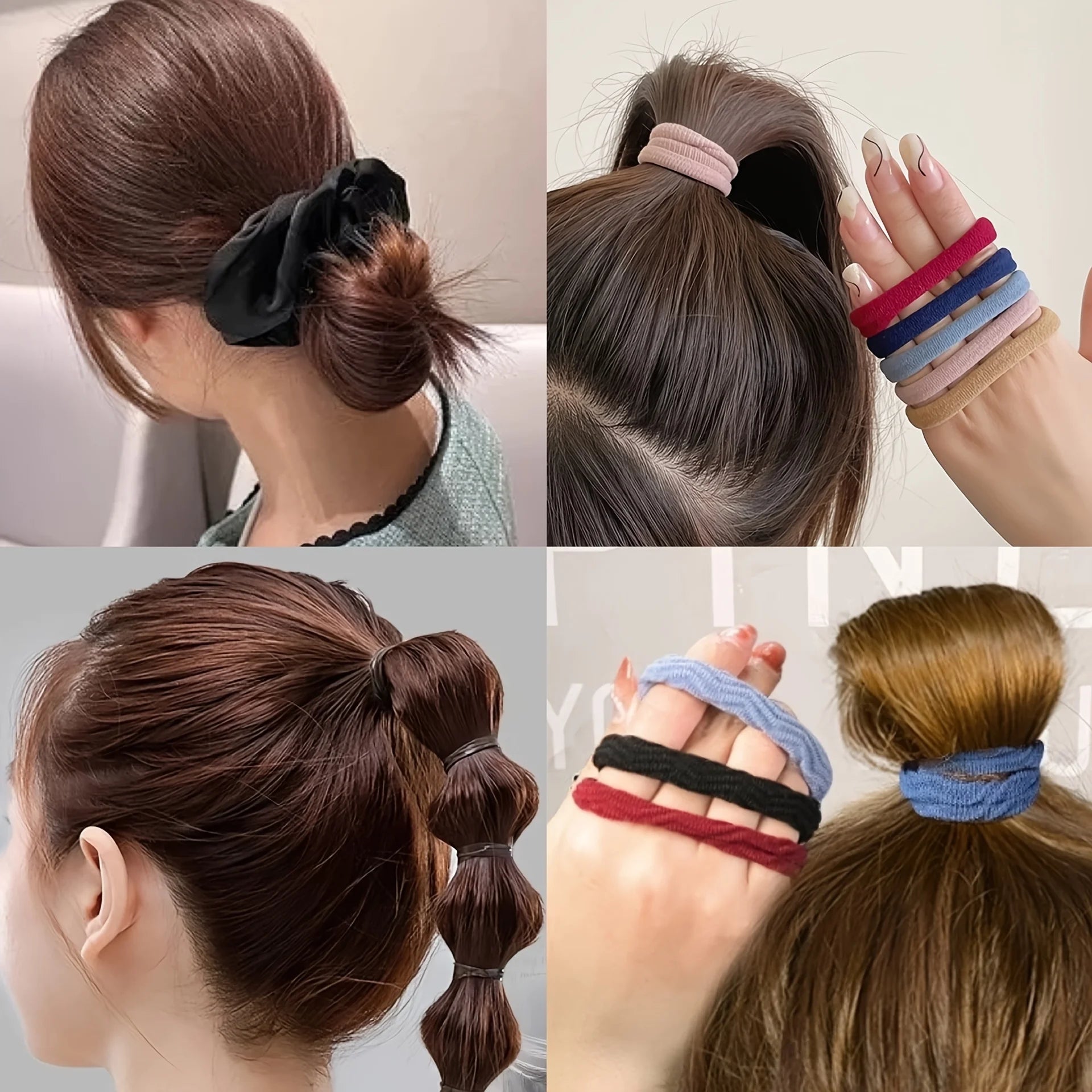 Hair Accessories Set Scrunchies Elastic Bands Ponytail Kit Women Fashion Bundle