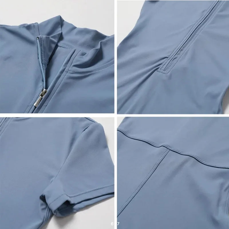 Women Long Sleeve Fitness Romper Jumpsuit