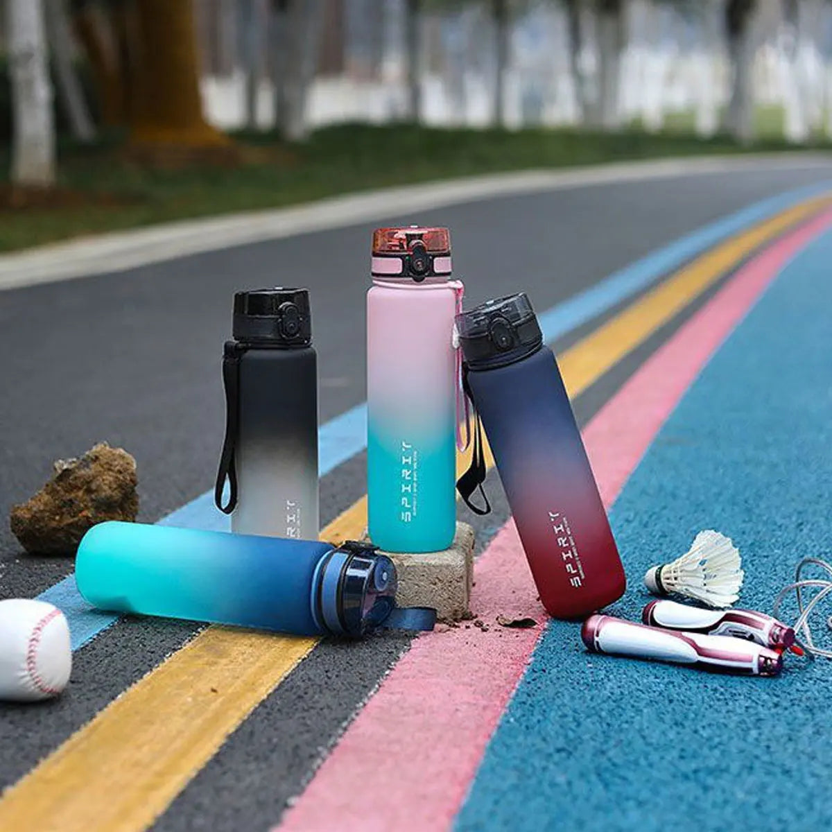 Gradient Water Bottle 600ml 750ml 1000ml Leakproof Portable Sports Gym Bottle BPA Free Outdoor Travel Drink Bottle