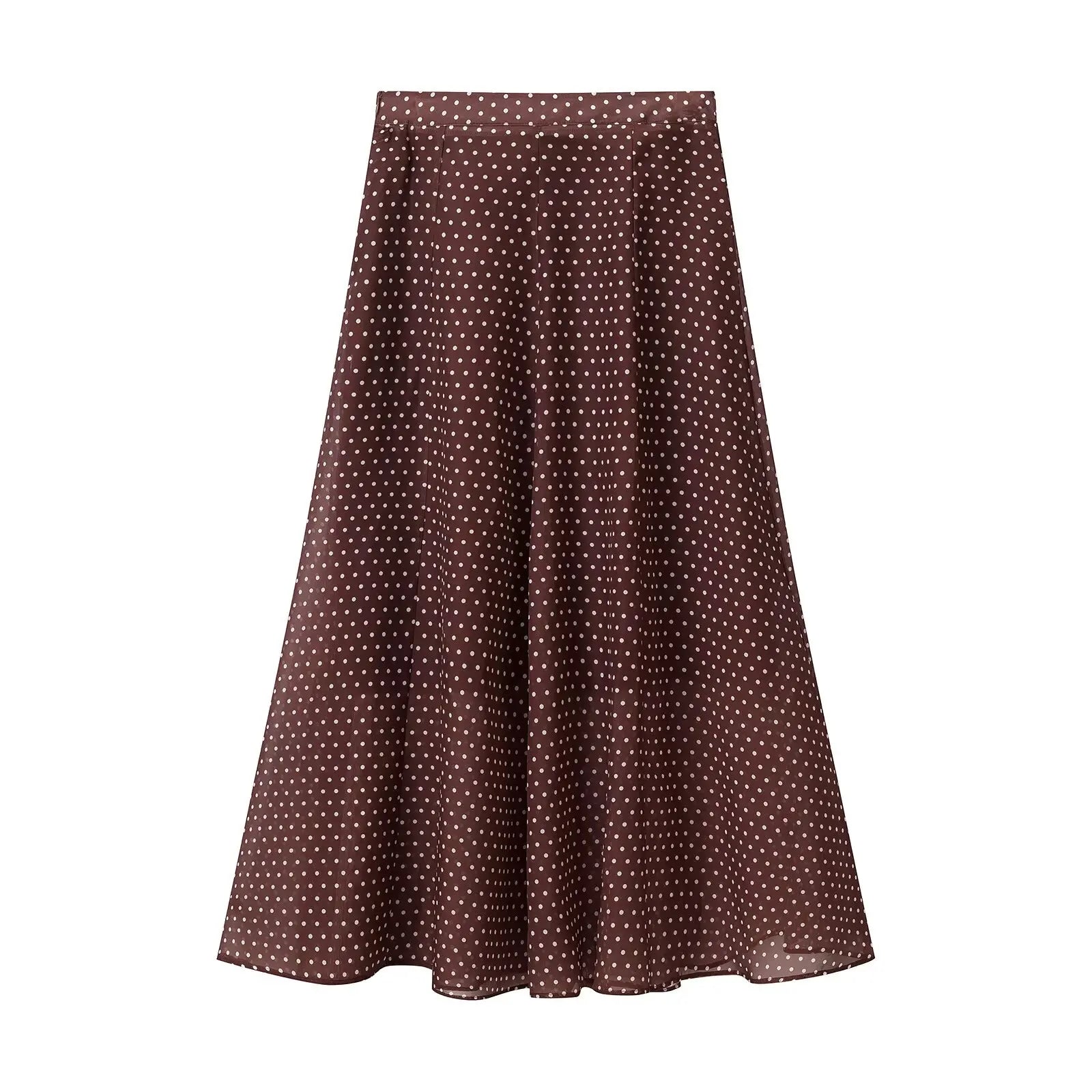 Women Polka Dot Blouse Skirt Set