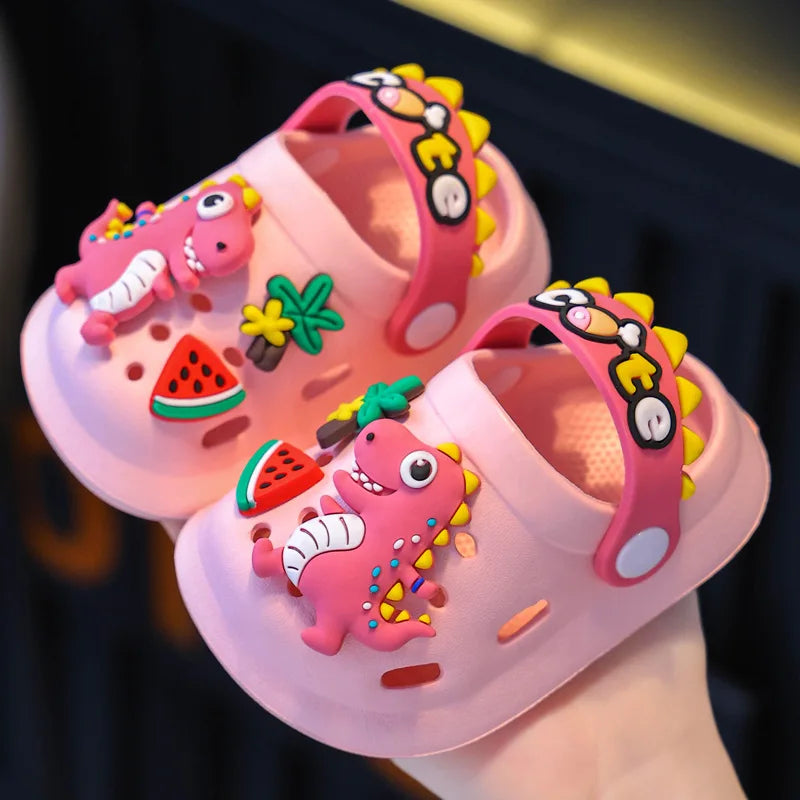 Kids Dinosaur Clogs Sandals Anti Slip Cartoon Summer Beach Shoes for Boys and Girls