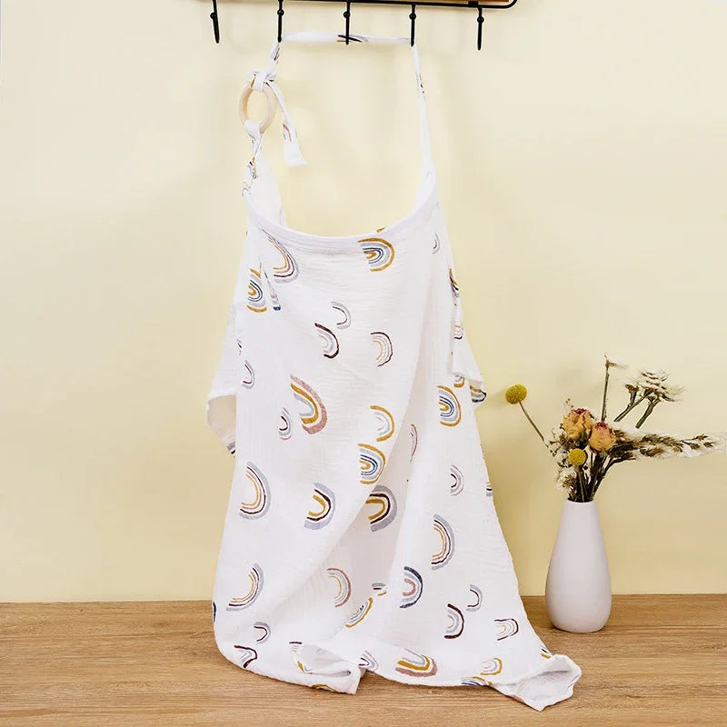 Cotton Breastfeeding Cover Adjustable Nursing Apron Stroller Blanket