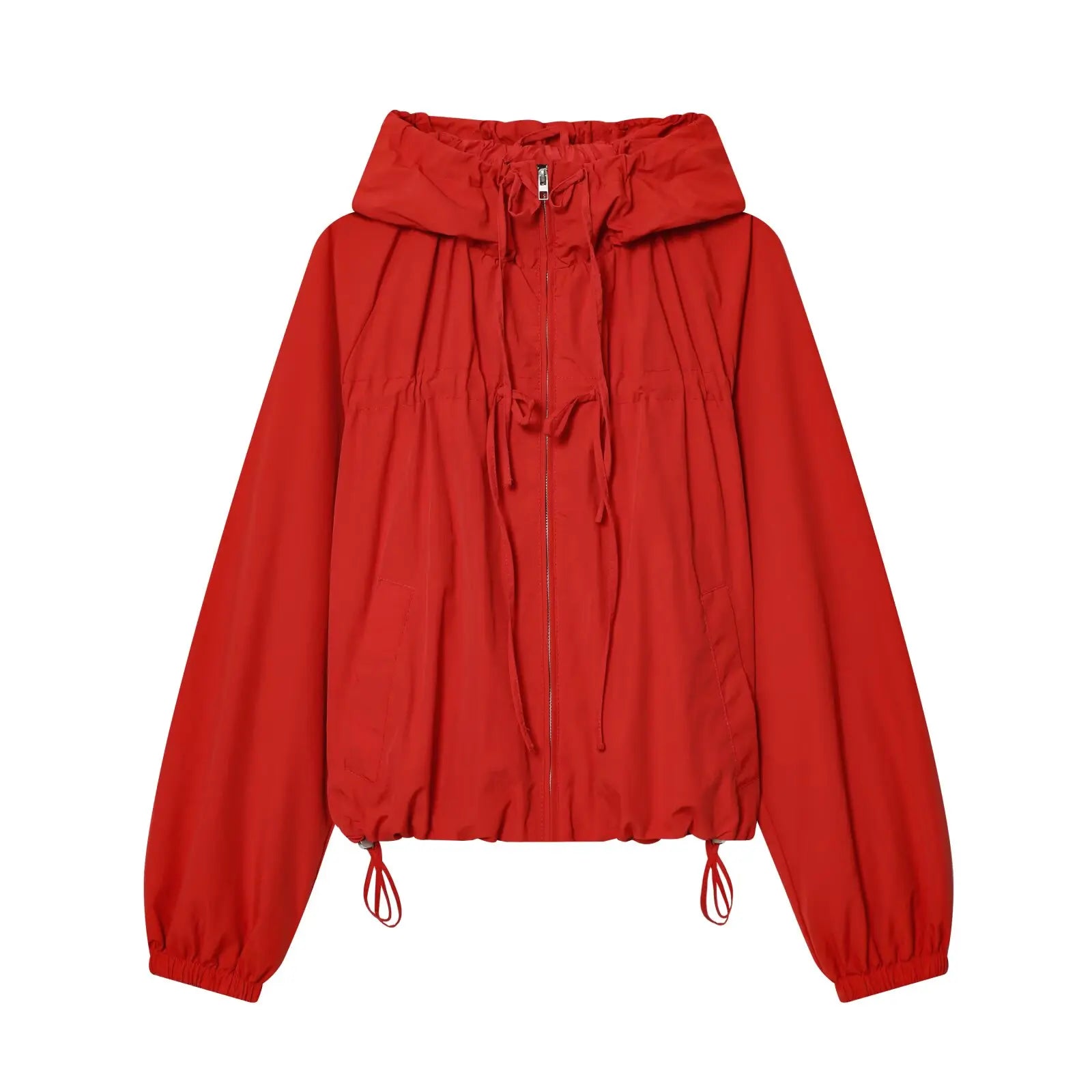 Women Red Hoodie Jacket Y2K
