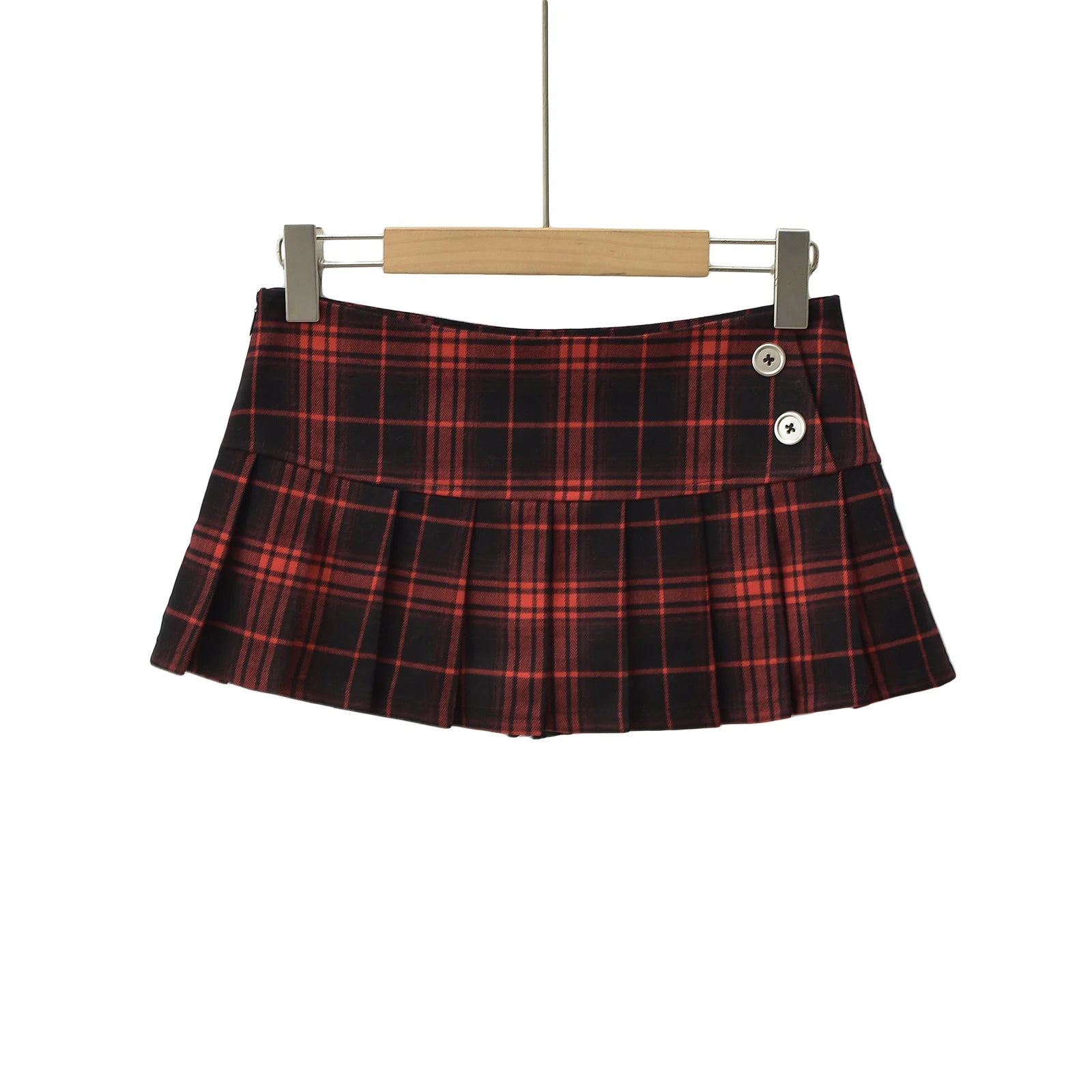 Women Y2K Plaid Pleated Mini Skirt Vintage Preppy Style Summer Skirt