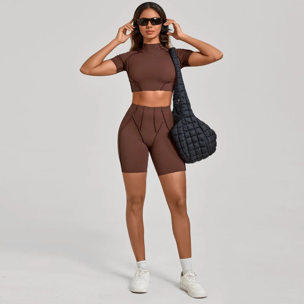 Women Seamless Yoga Set High Waist Hip Lifting Gym Sports Bra & Leggings Suit