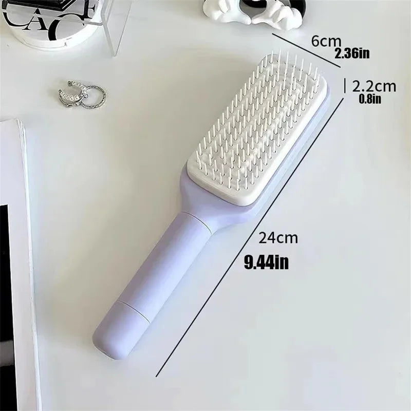Self Cleaning Rotating Hair Brush Anti Static Scalp Massage Comb