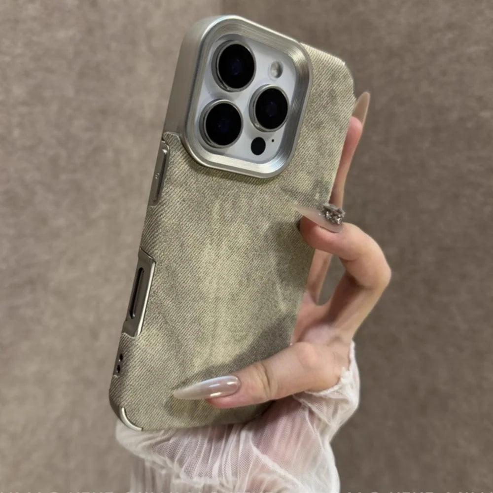 Retro Cowboy Denim Fabric iPhone Case