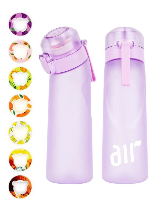 Air Water Bottle with Random Flavor Pods - Leakproof Portable Sports Bottle with Straw
