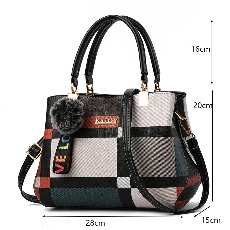 Women PU Leather Crossbody Tote Bag Large Capacity Handbag