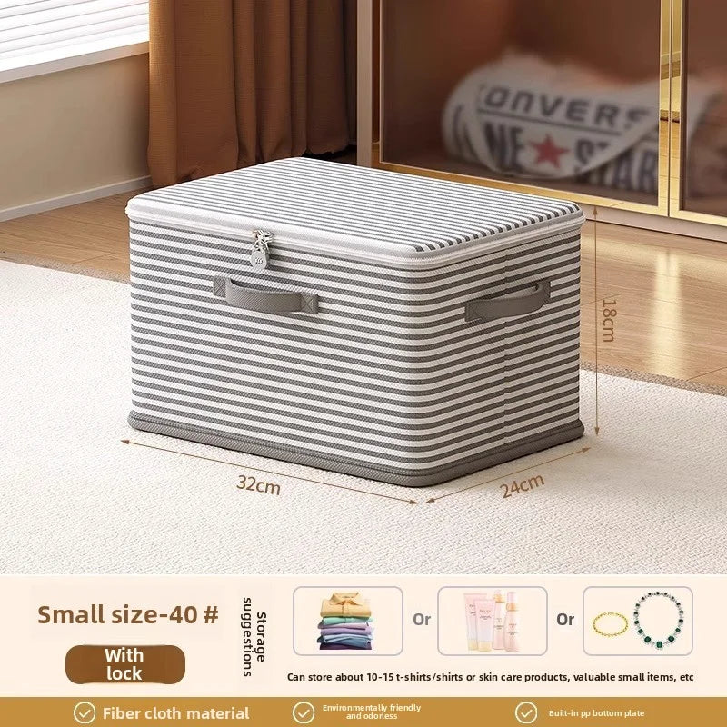 Lockable Storage Box Foldable Password Organizer for Clothes Blankets Toys
