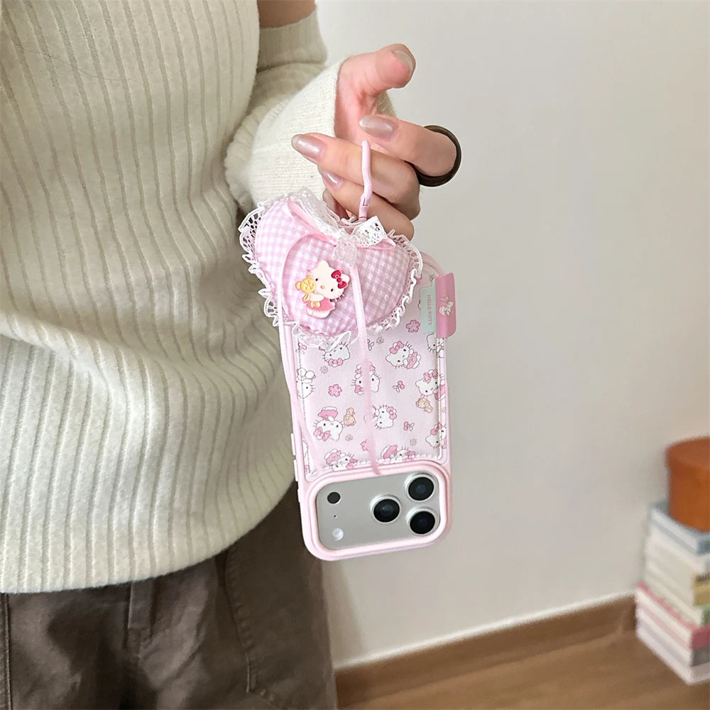 Pink Hello Kitty Flower Shockproof Silicone iPhone Case