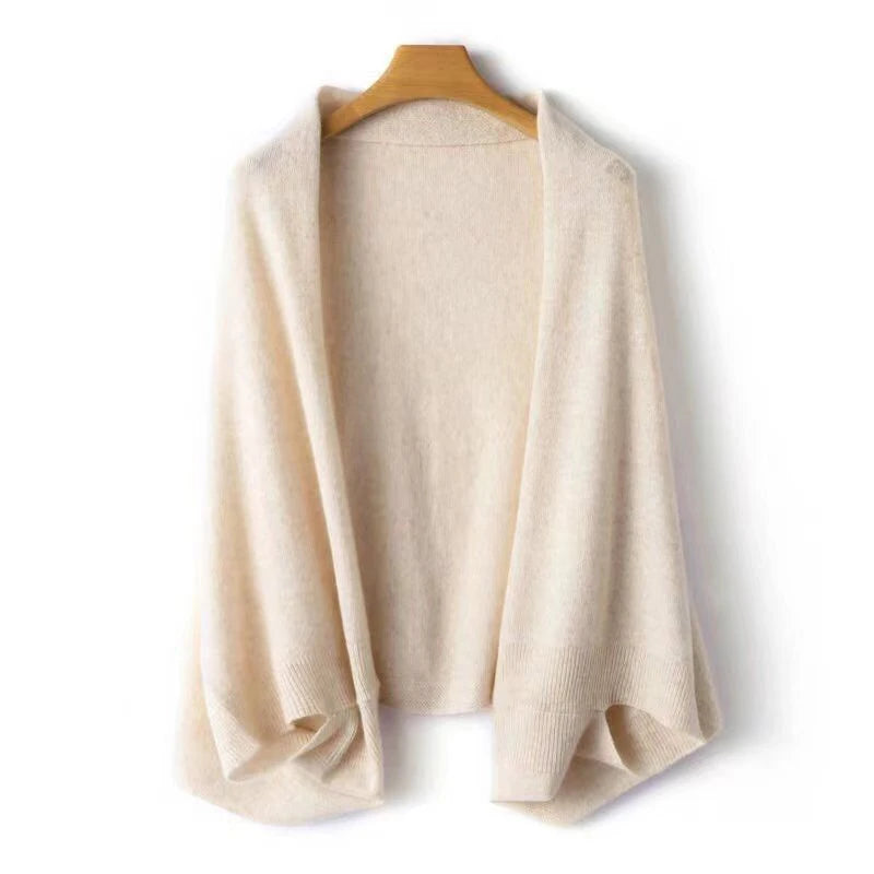 Wool Knitted Shawl Scarf for Women Soft Warm Wrap Cardigan
