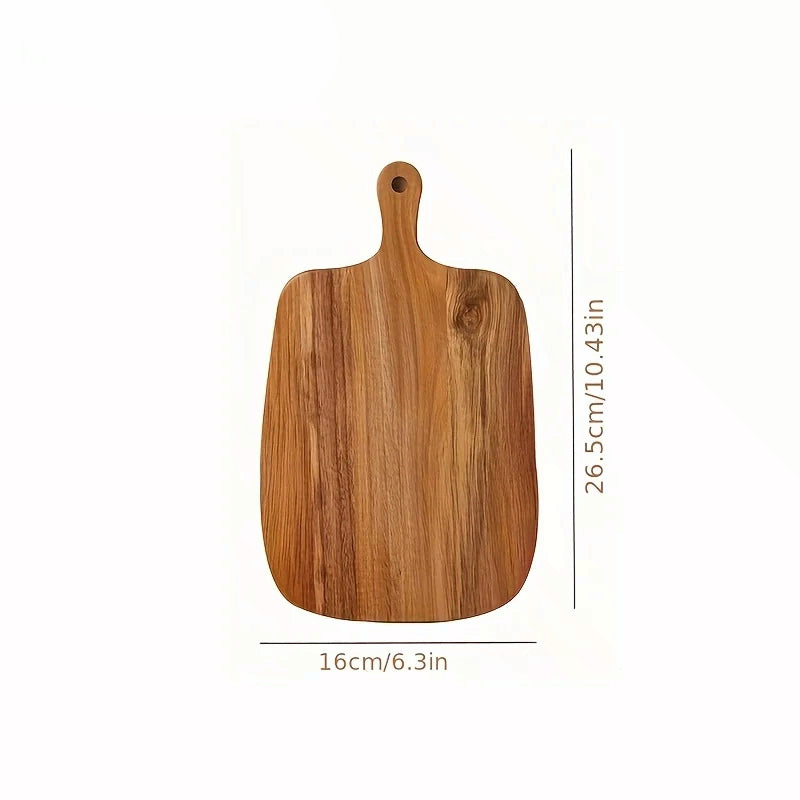 Wooden Cutting Board with Handle for Bread Cheese Fruit Vegetable Food Safe Durable
