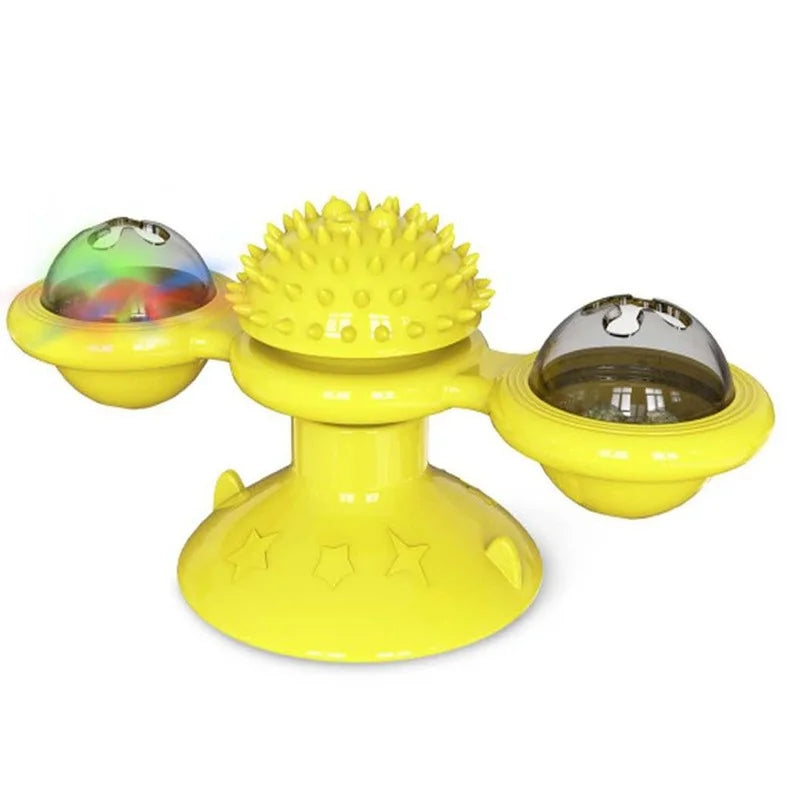 Interactive Windmill Cat Toy Rotating Puzzle Toy with Turntable for Cats