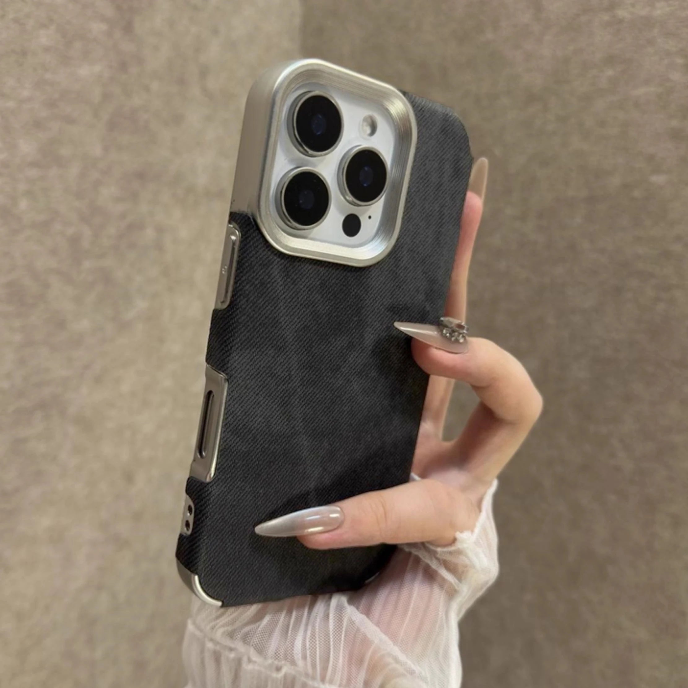 Retro Cowboy Denim Fabric iPhone Case