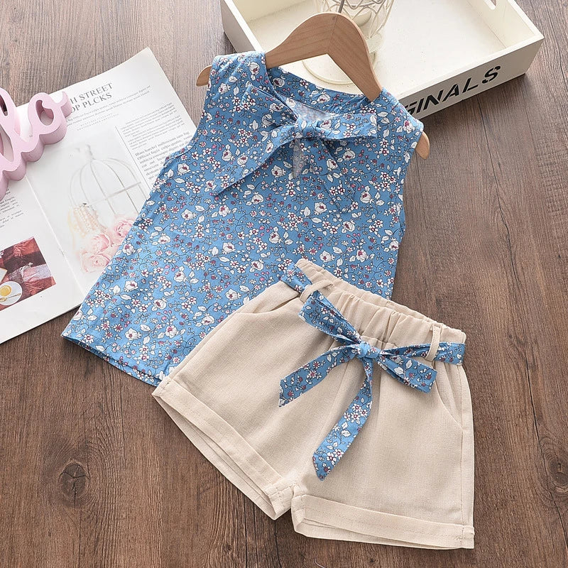 Baby Girl Summer Vest and Shorts Set