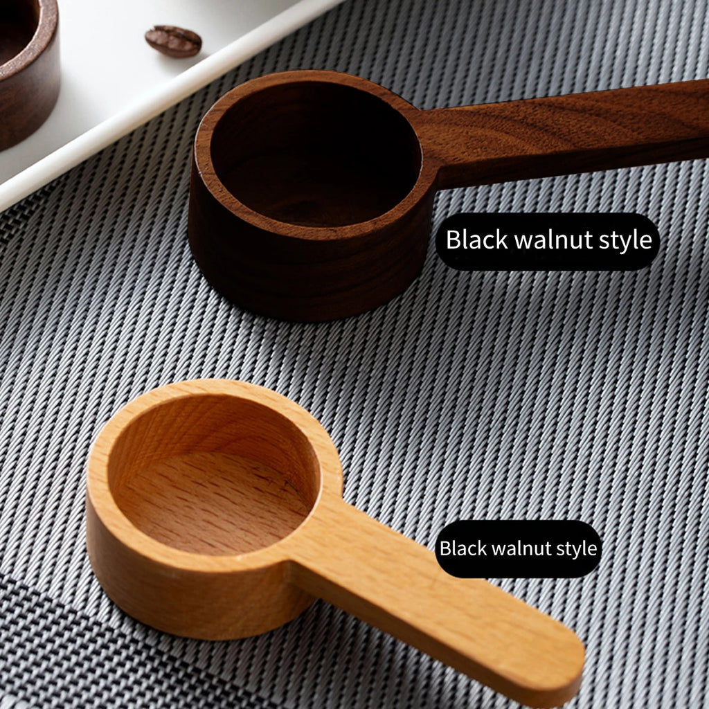 Walnut Wood Coffee Scoop Solid Wooden Measuring Spoon for Coffee Milk Powder