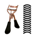 Eyelash Curler Portable Stainless Steel 15 Silicone Pads Lash Curling Tool Extensions
