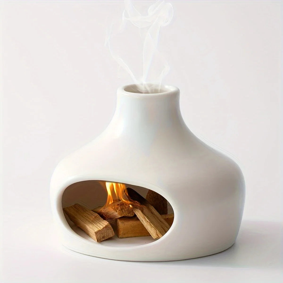 Ceramic Palo Santo Sage Burner with Chimney for Meditation Yoga Aromatherapy Decor