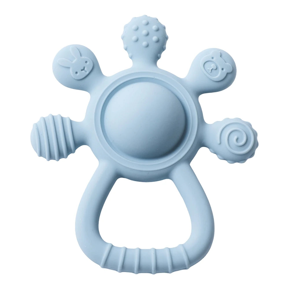 BPA Free Silicone Baby Teether Rattle Toy 0 12 Months