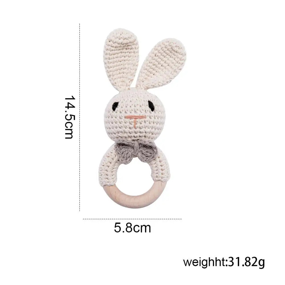 Crochet Bear Baby Rattle Teether Toy for 0 to 12 Months