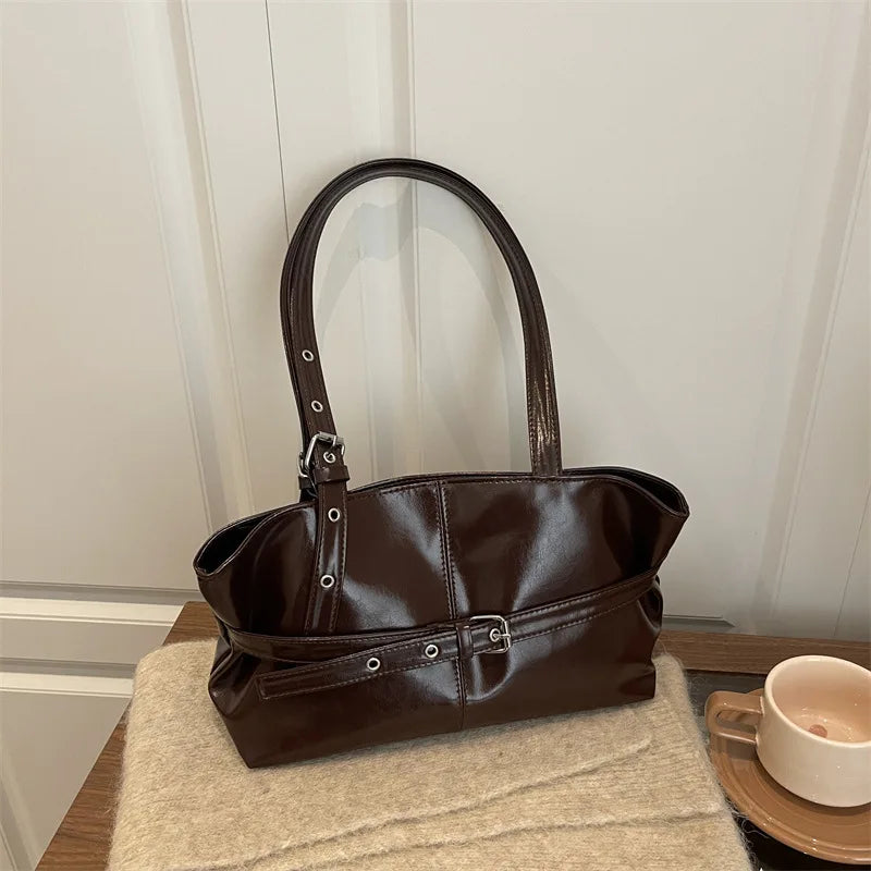 Women Retro Tote Bag Large Capacity Shoulder Handbag